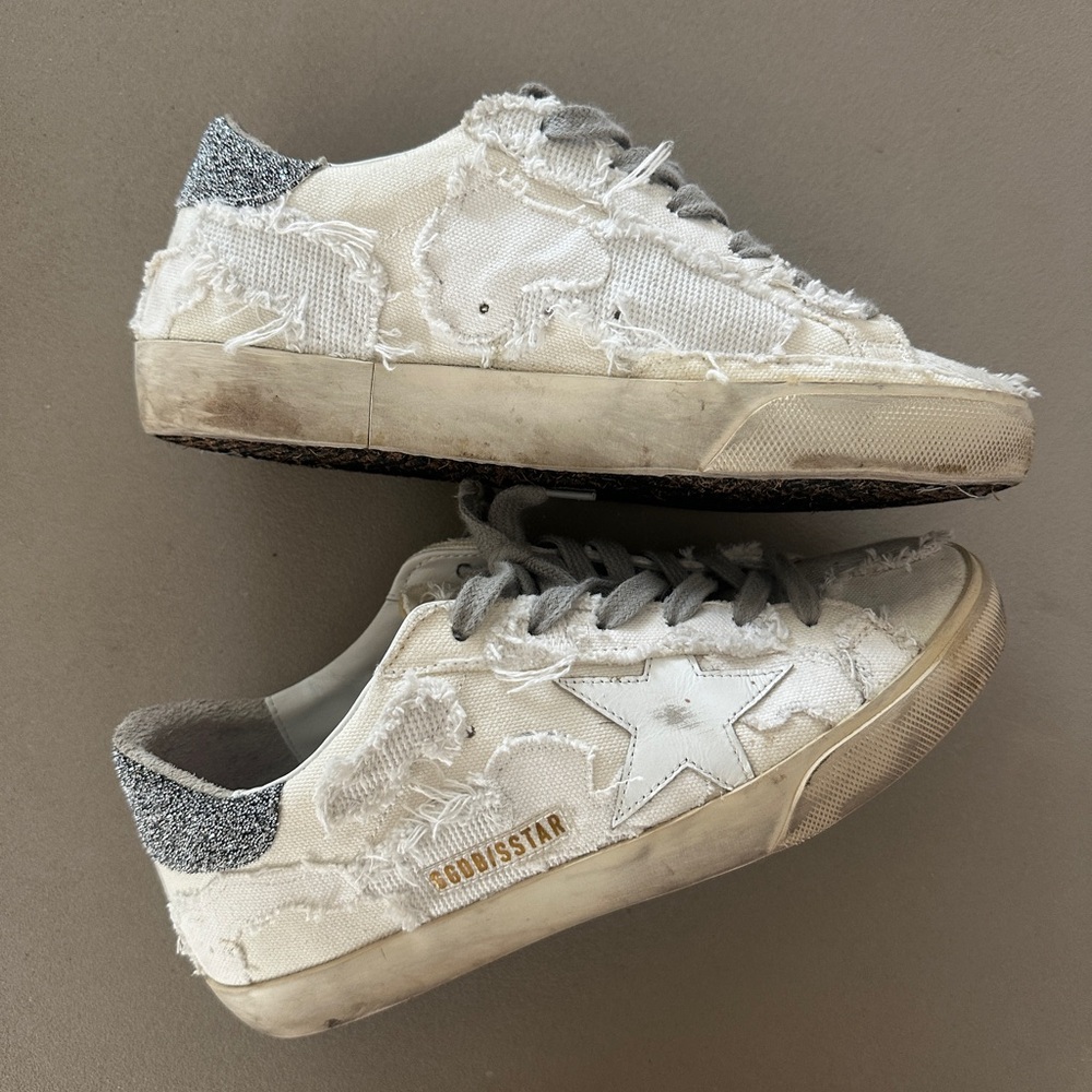 Golden Goose Superstar Sneakers in White and Black